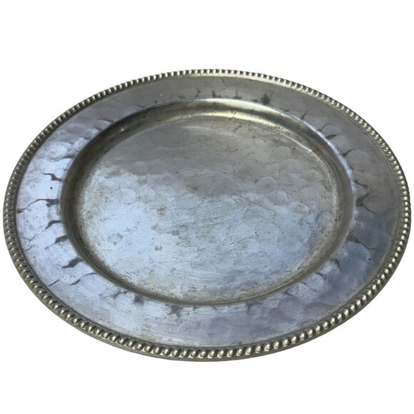 VTG BW BUENILUM Castle Hammered Aluminum Round Covered Dome Butter Cheese Dish - Picture 4 of 12